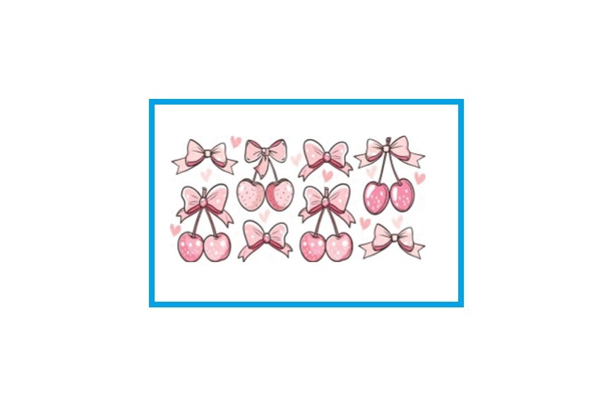 Pattern Pink Bows and Cherries